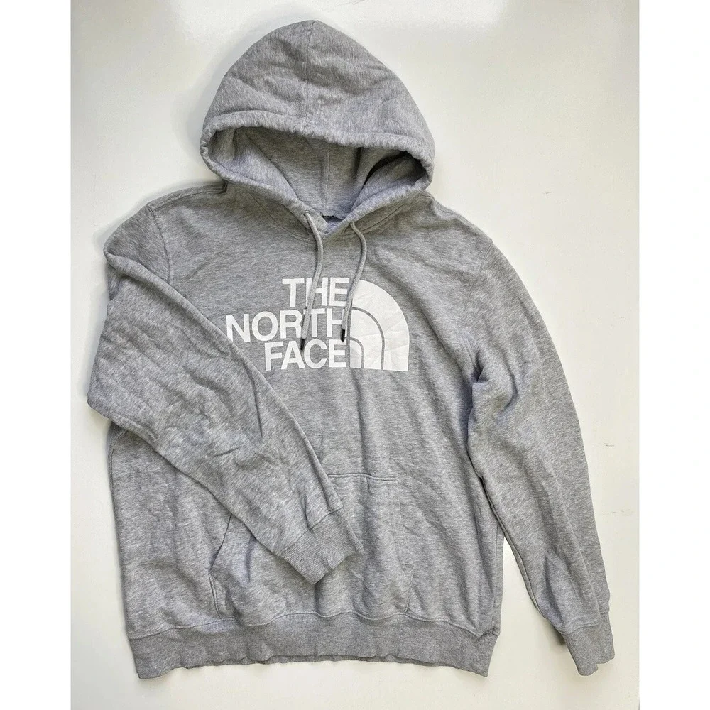 The North Face Half Dome Pullover‎ Hoodie Gray with White Logo / Men's XL